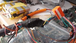 Close-up of gray Gen 2 HV battery parts